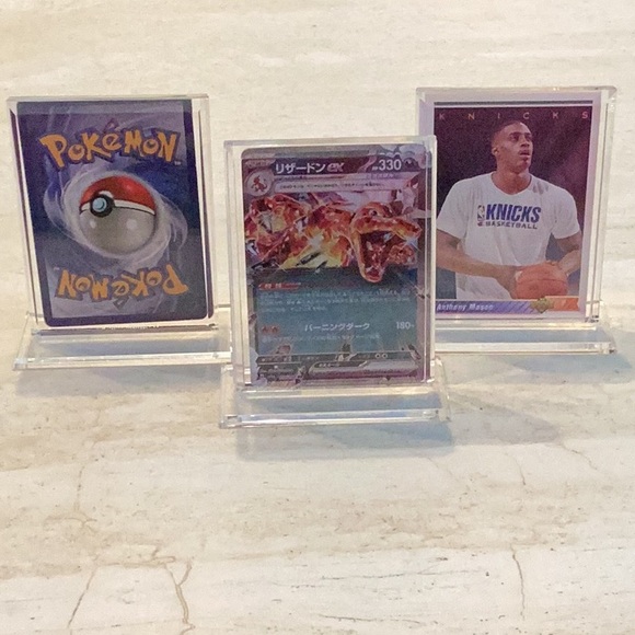 Premium Acrylic Display Stand For Pokemon Cards & Trading Card Clear Lot Of 3 - Picture 9 of 10